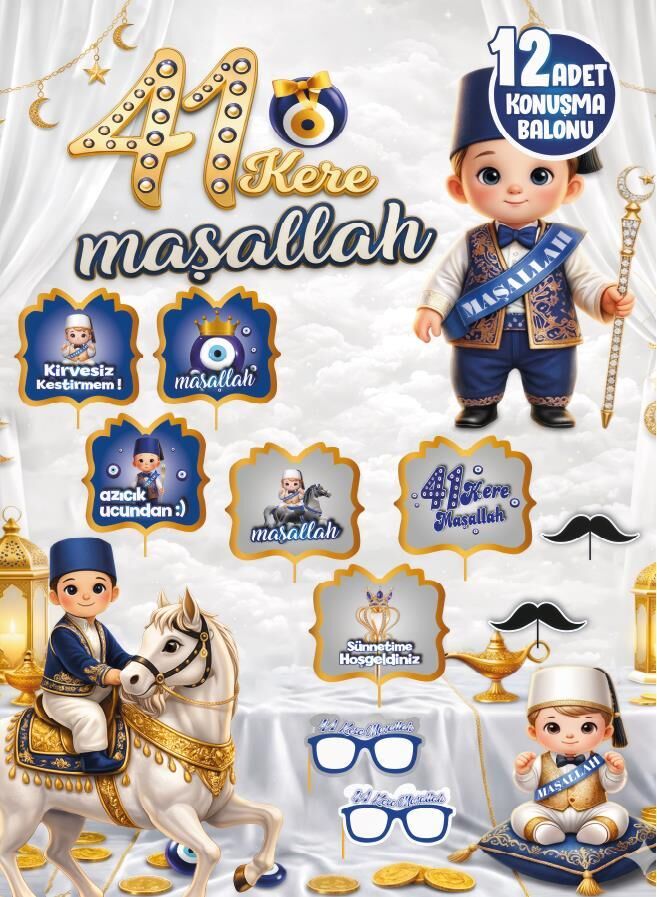 KONUŞMA BALONU SET 12 Lİ SÜNNET GÜMÜŞ