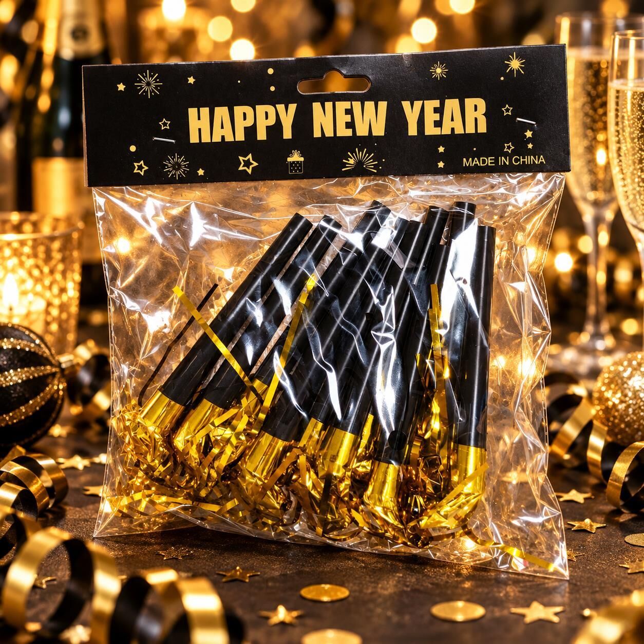 DÜDÜK HAPPY 12 PK 10 LU GOLD 10 CM(1 KOLİ  600 PK)