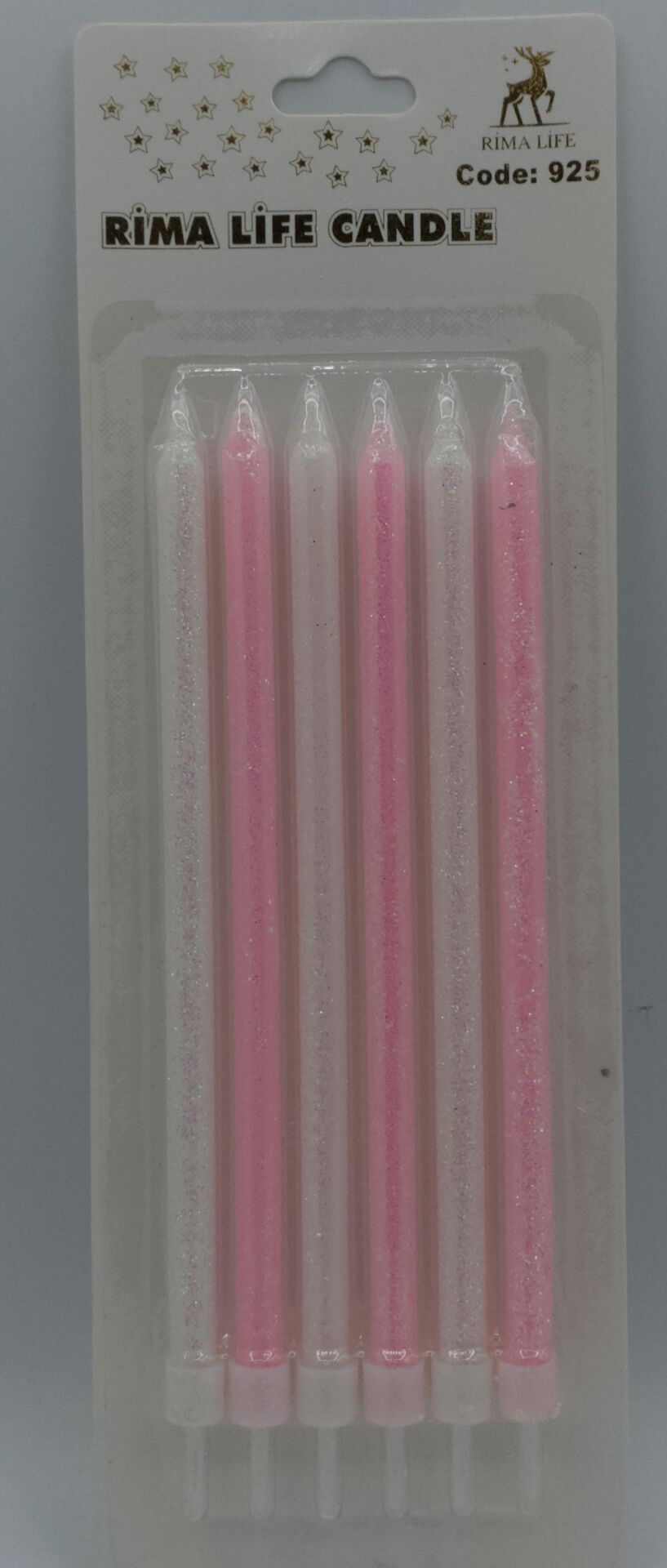 MUM İTHAL 15 CM NO:925 SİMLİ PEMBE/BEYAZ