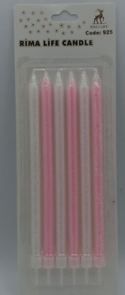 MUM İTHAL 15 CM NO:925 SİMLİ PEMBE/BEYAZ