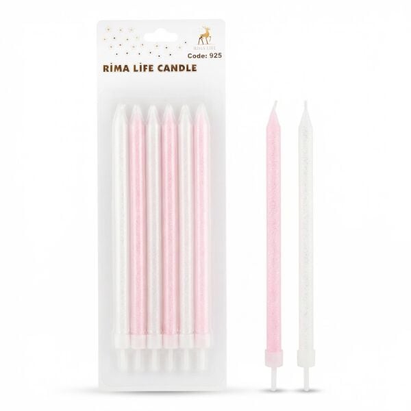 MUM İTHAL 15 CM NO:925 SİMLİ PEMBE/BEYAZ