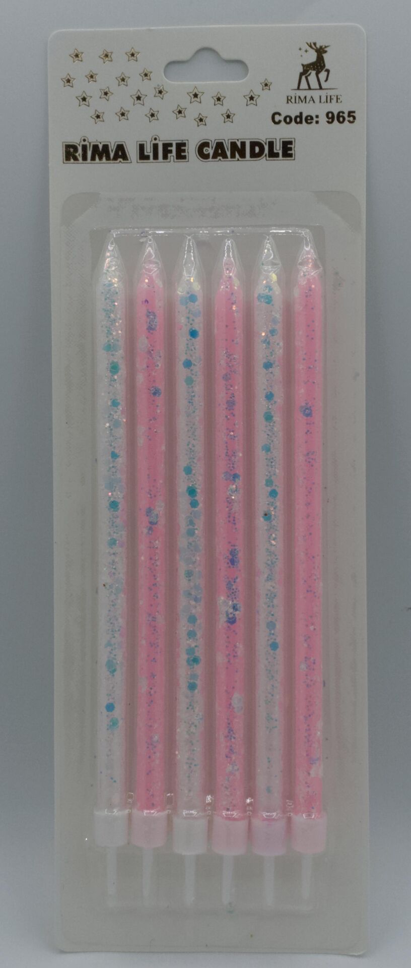 MUM İTHAL 15 CM NO:965 SİMLİ PEMBE/BEYAZ