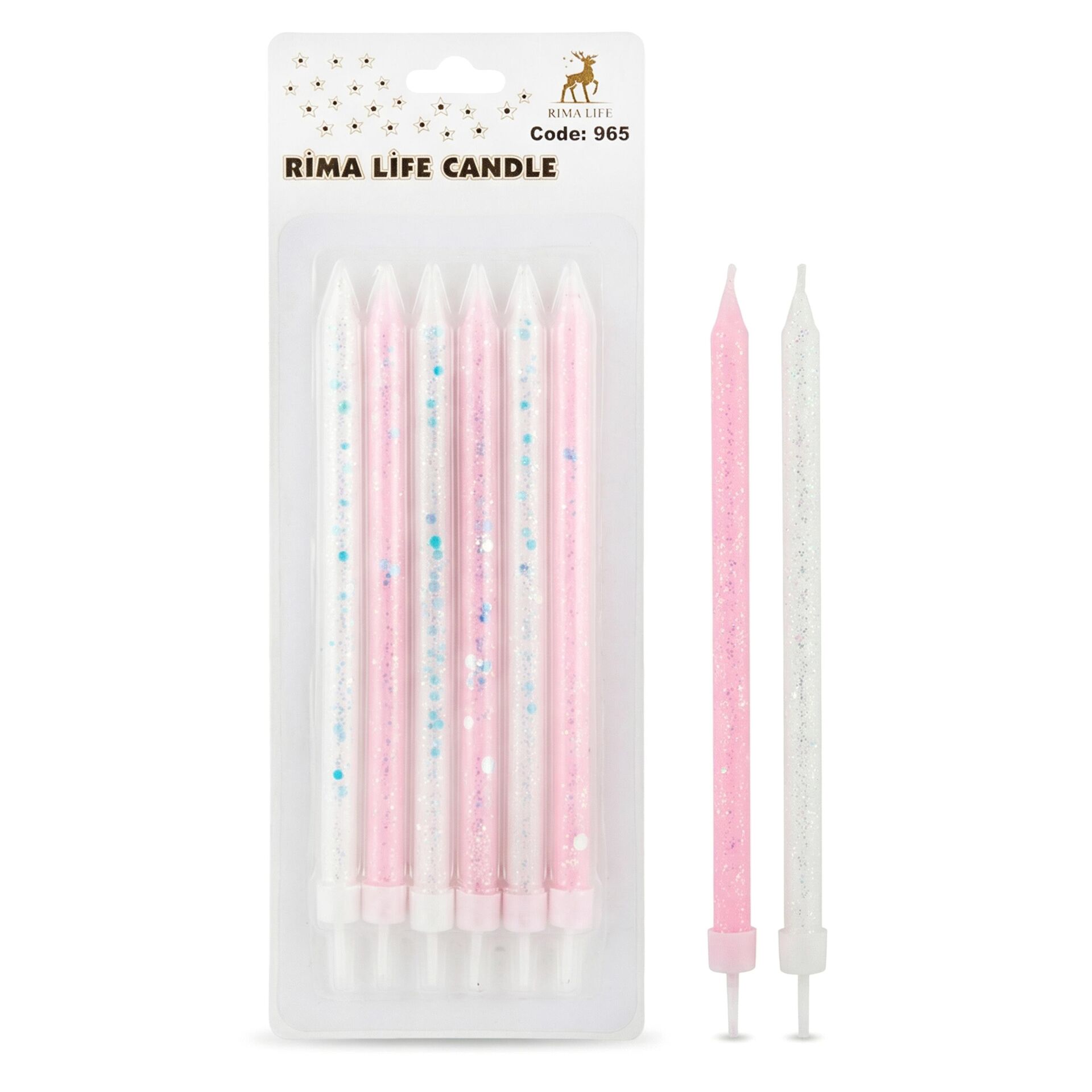 MUM İTHAL 15 CM NO:965 SİMLİ PEMBE/BEYAZ