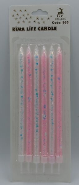 MUM İTHAL 15 CM NO:965 SİMLİ PEMBE/BEYAZ