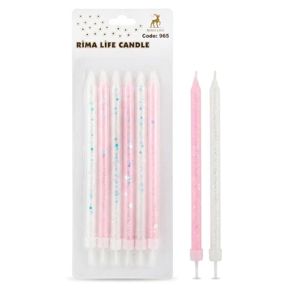 MUM İTHAL 15 CM NO:965 SİMLİ PEMBE/BEYAZ