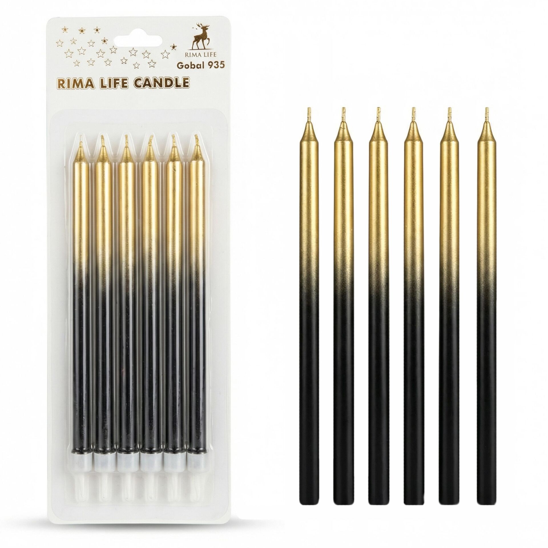 MUM İTHAL 15 CM NO:935 SİYAH/GOLD PARLAK