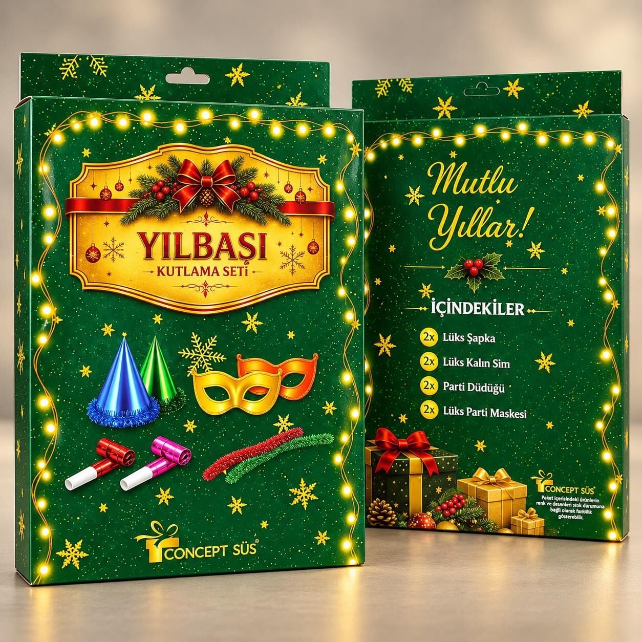 YILBAŞI SETİ YEŞİL (1 KOLİ 48 PK)