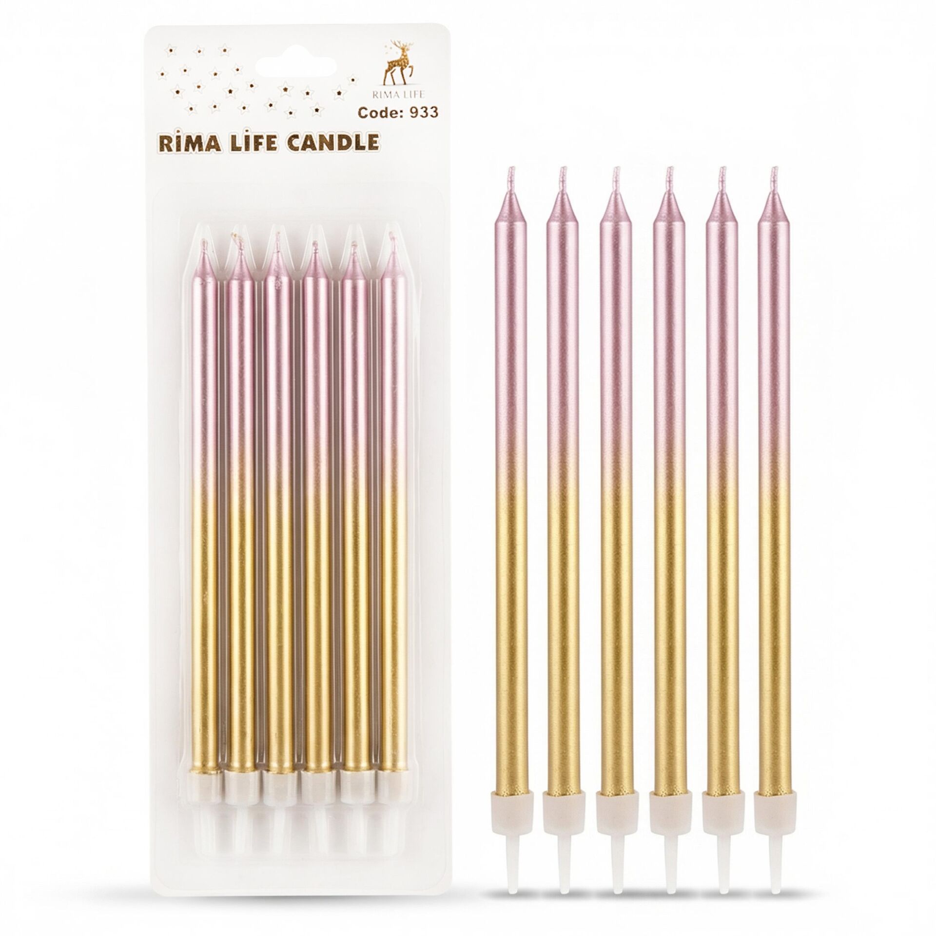 MUM İTHAL 15 CM NO:933 GOLD/PEMBE PARLAK