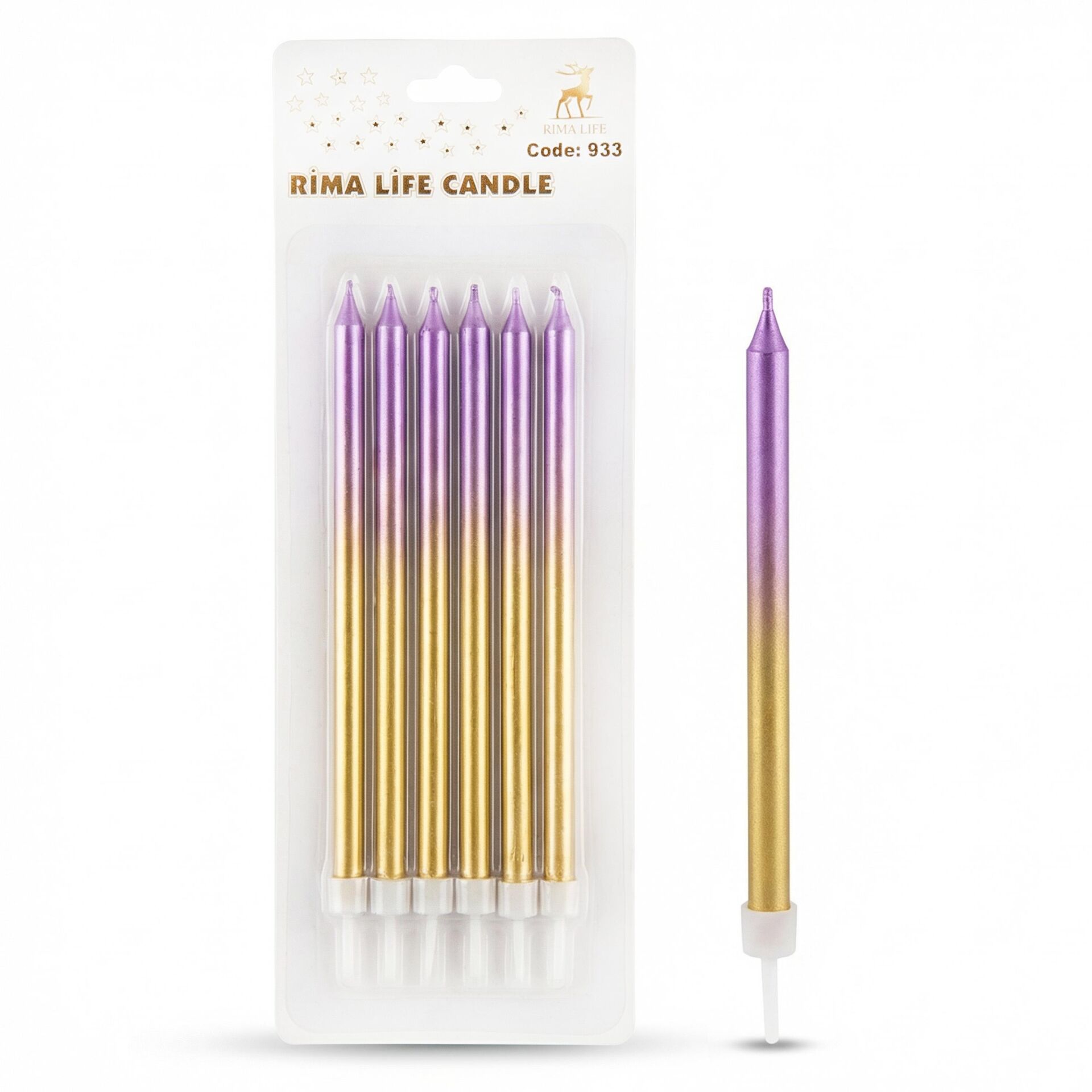 MUM İTHAL 15 CM NO:933 GOLD/MOR PARLAK