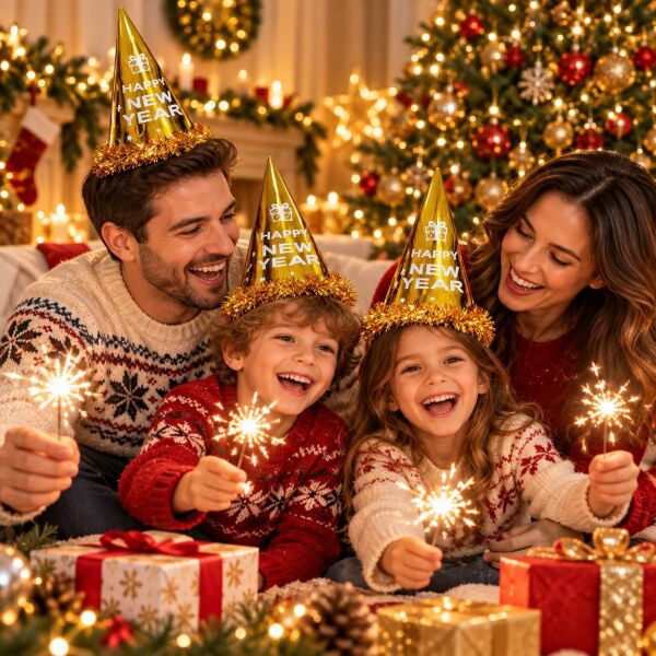 ŞAPKA 12 Lİ HAPPY NEW YEAR GOLD (1 KOLİ 600 AD)