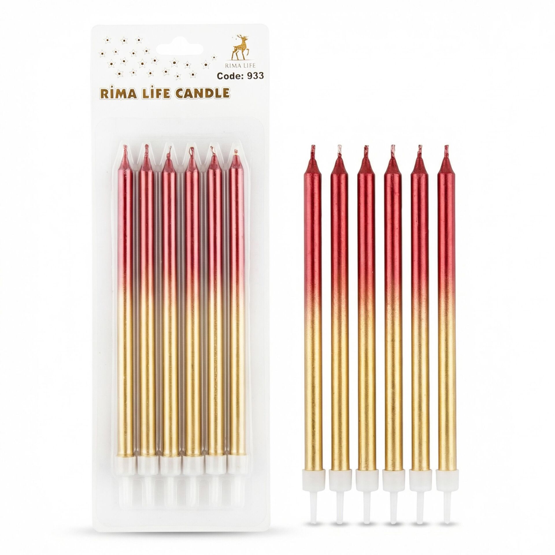 MUM İTHAL 15 CM NO:933 GOLD/KIRMIZI PARLAK