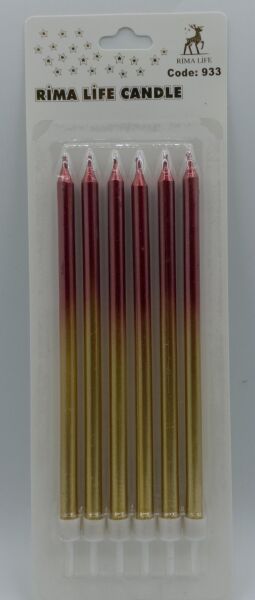 MUM İTHAL 15 CM NO:933 GOLD/KIRMIZI PARLAK