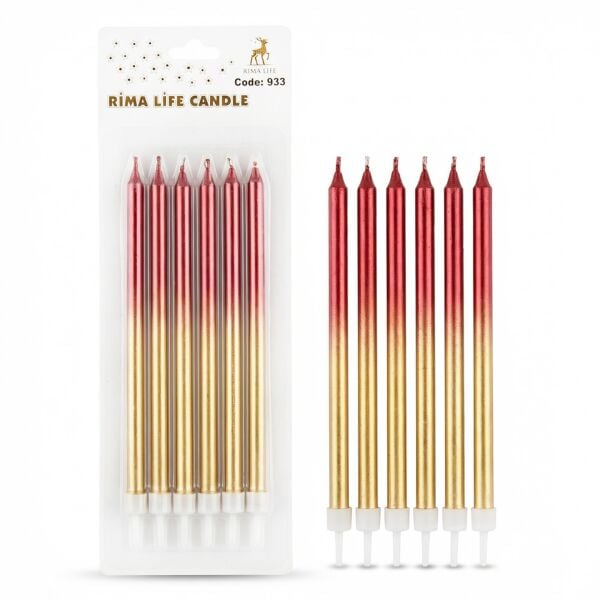 MUM İTHAL 15 CM NO:933 GOLD/KIRMIZI PARLAK