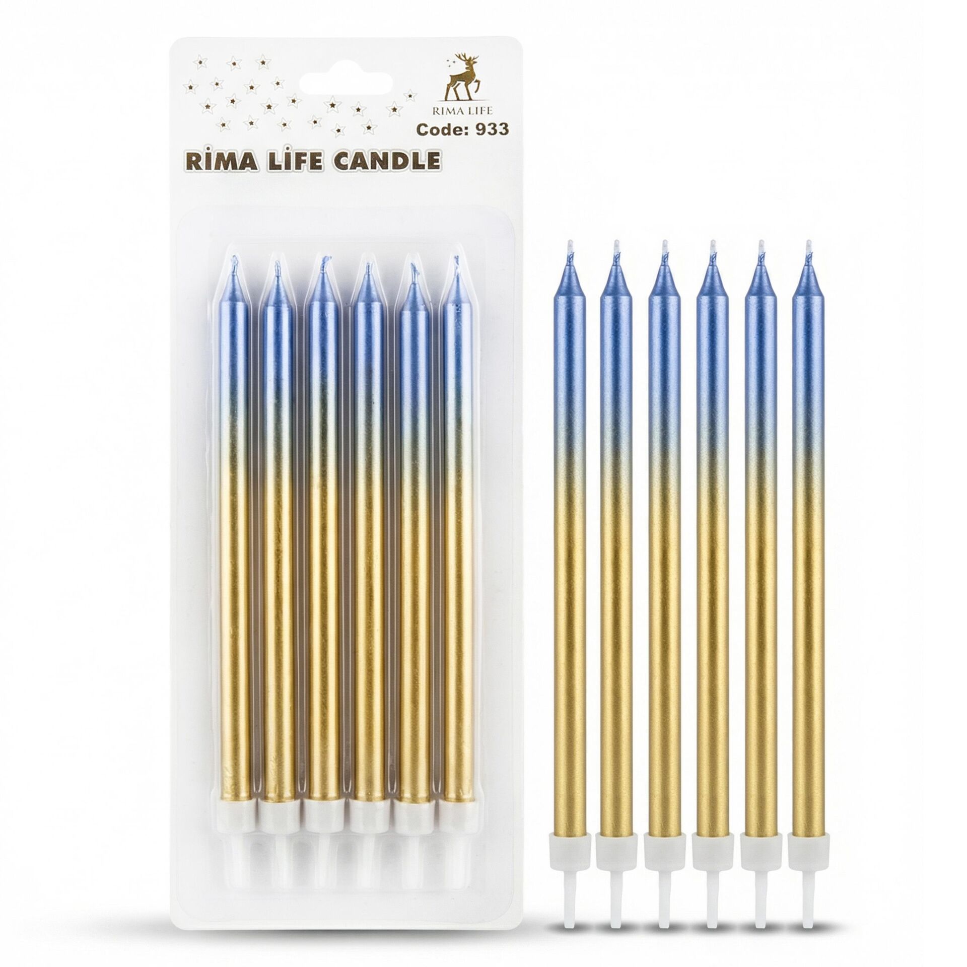 MUM İTHAL 15 CM NO:933 GOLD/MAVİ PARLAK