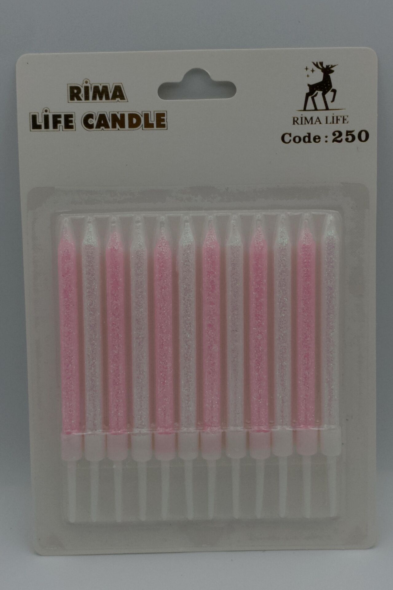 MUM İTHAL 10 CM NO:250 SİMLİ PEMBE/BEYAZ