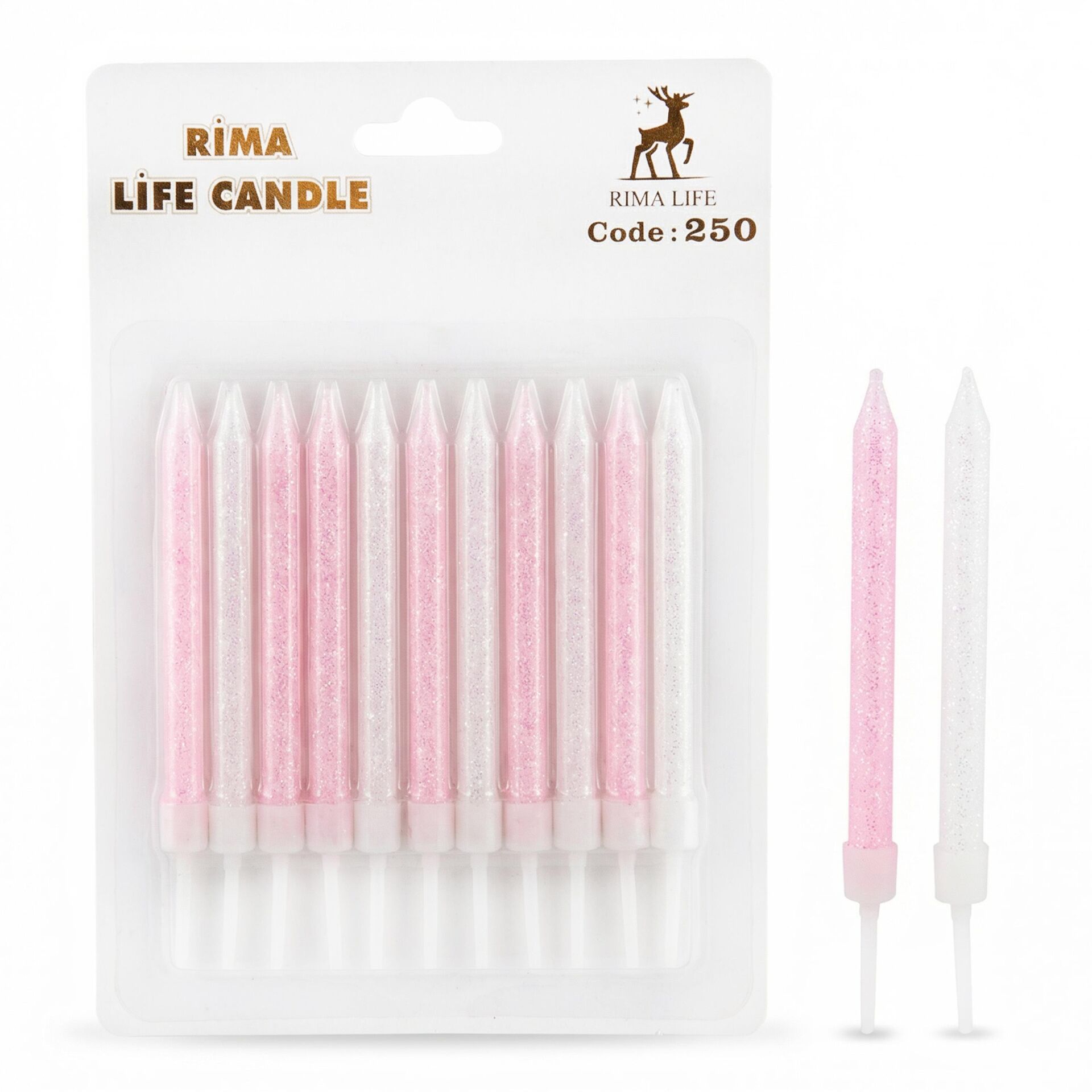 MUM İTHAL 10 CM NO:250 SİMLİ PEMBE/BEYAZ