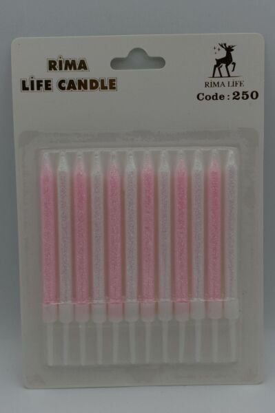 MUM İTHAL 10 CM NO:250 SİMLİ PEMBE/BEYAZ