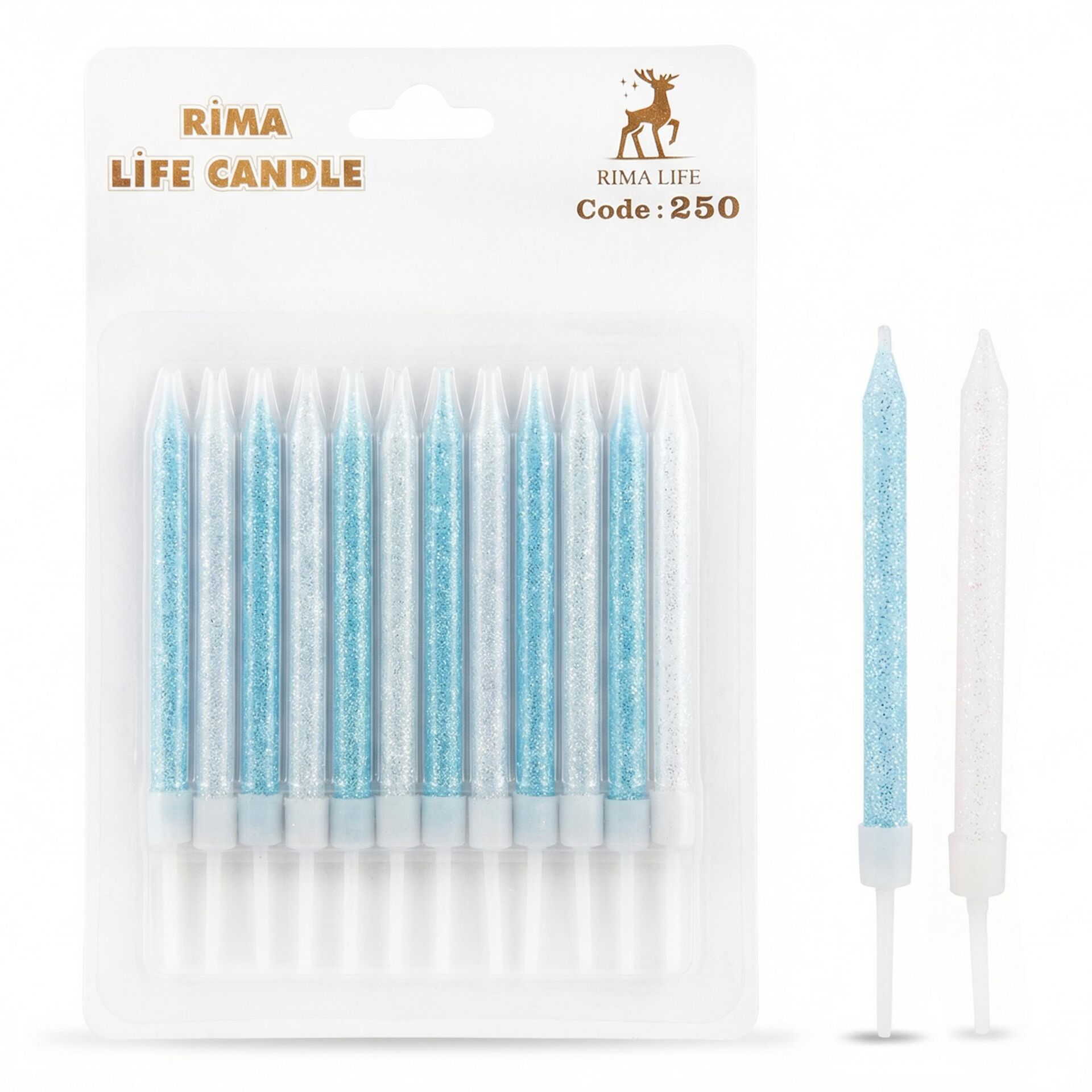 MUM İTHAL 10 CM NO:250 SİMLİ MAVİ/BEYAZ