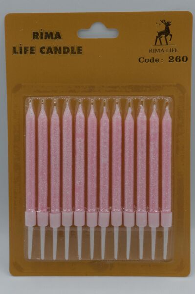 MUM İTHAL 10 CM NO:260 PEMBE SİMLİ