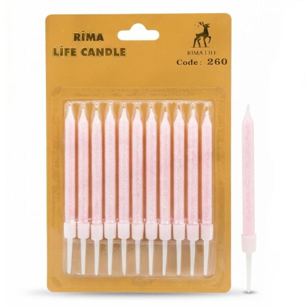 MUM İTHAL 10 CM NO:260 PEMBE SİMLİ