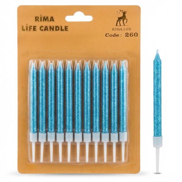 MUM İTHAL 10 CM NO:260 MAVİ SİMLİ