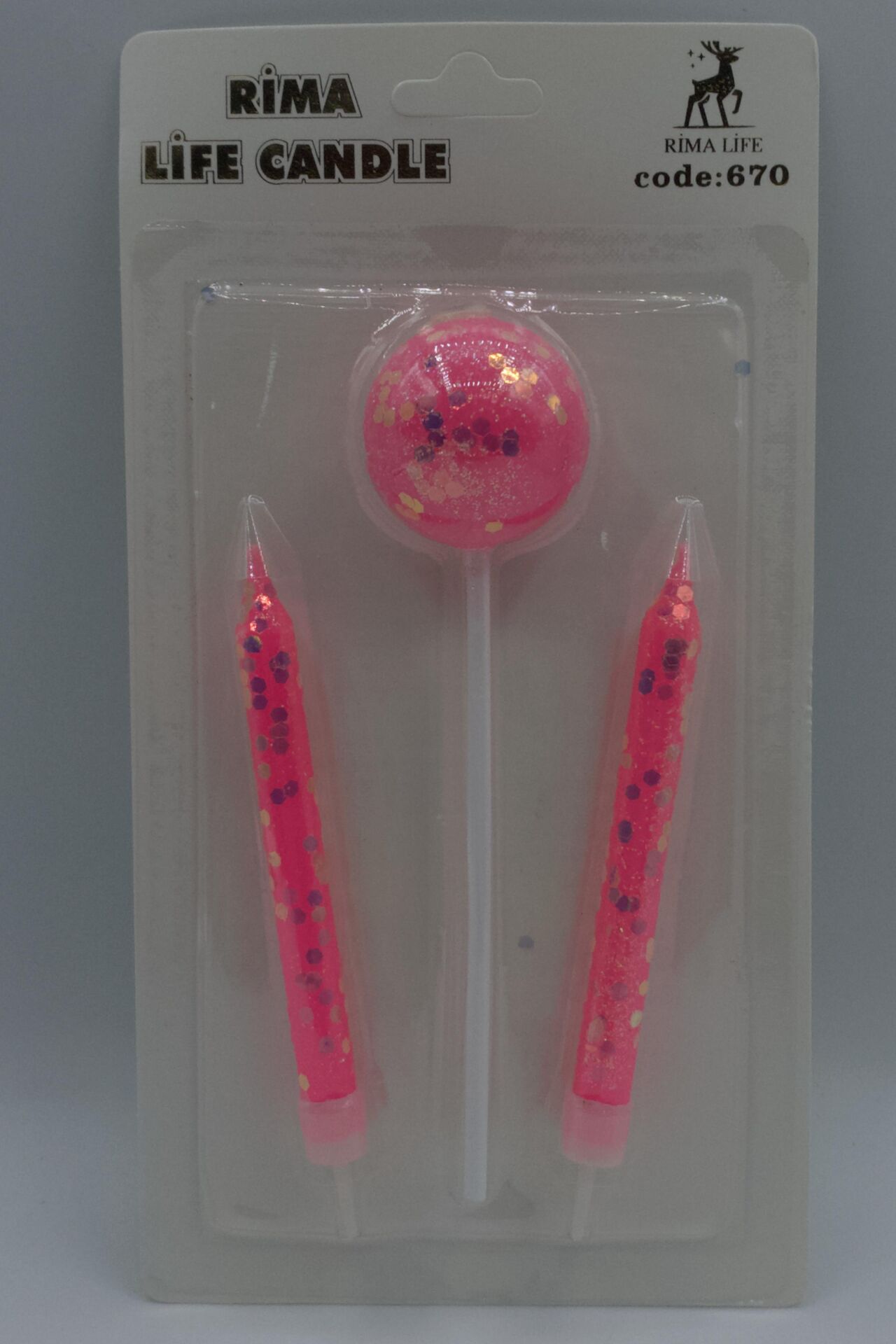 MUM İTHAL 10 CM NO:670 PEMBE SİMLİ