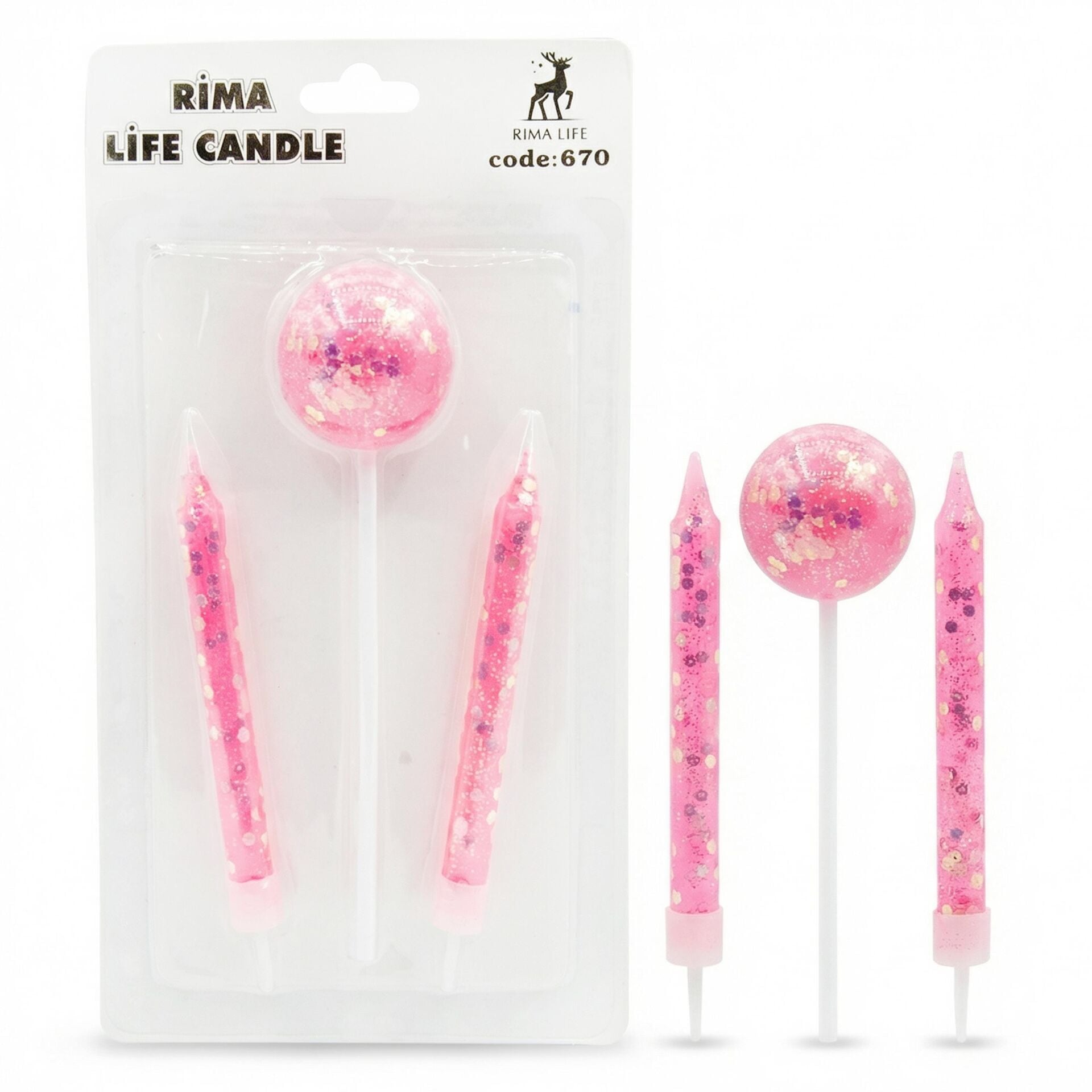 MUM İTHAL 10 CM NO:670 PEMBE SİMLİ