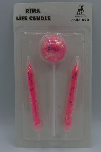 MUM İTHAL 10 CM NO:670 PEMBE SİMLİ