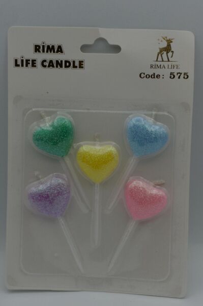 MUM İTHAL 5/Lİ KALP NO:575 RENKLİ SİMLİ