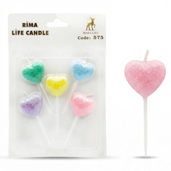 MUM İTHAL 5/Lİ KALP NO:575 RENKLİ SİMLİ