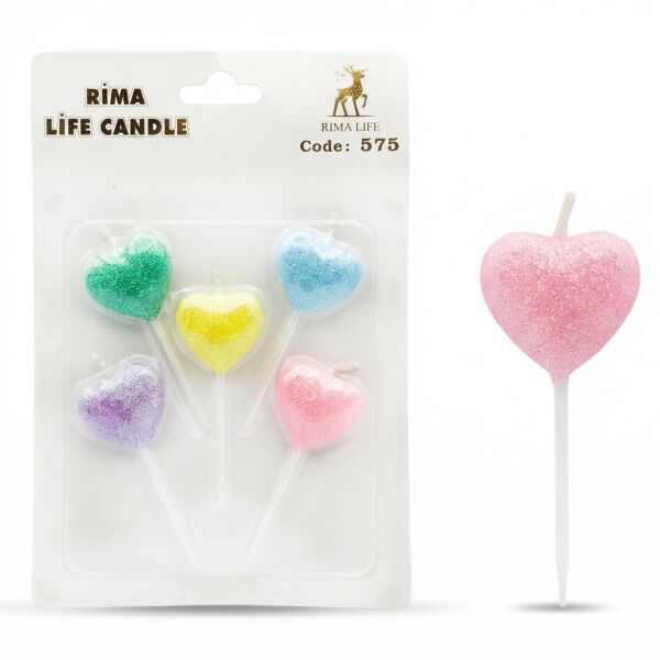 MUM İTHAL 5/Lİ KALP NO:575 RENKLİ SİMLİ