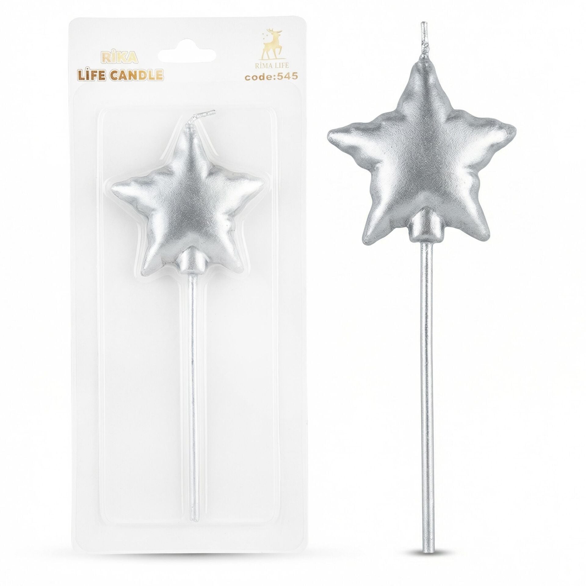 MUM İTHAL 15 CM NO:545 YILDIZ GÜMÜŞ