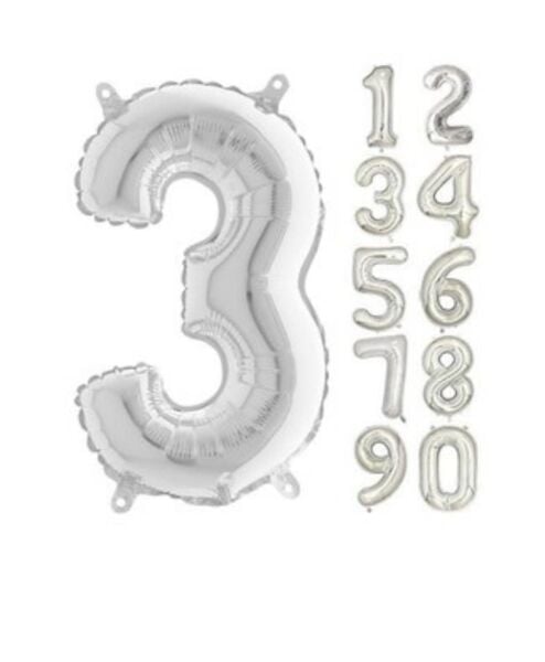 16 INC FOLYO BALON RAKAM GÜMÜŞ 3