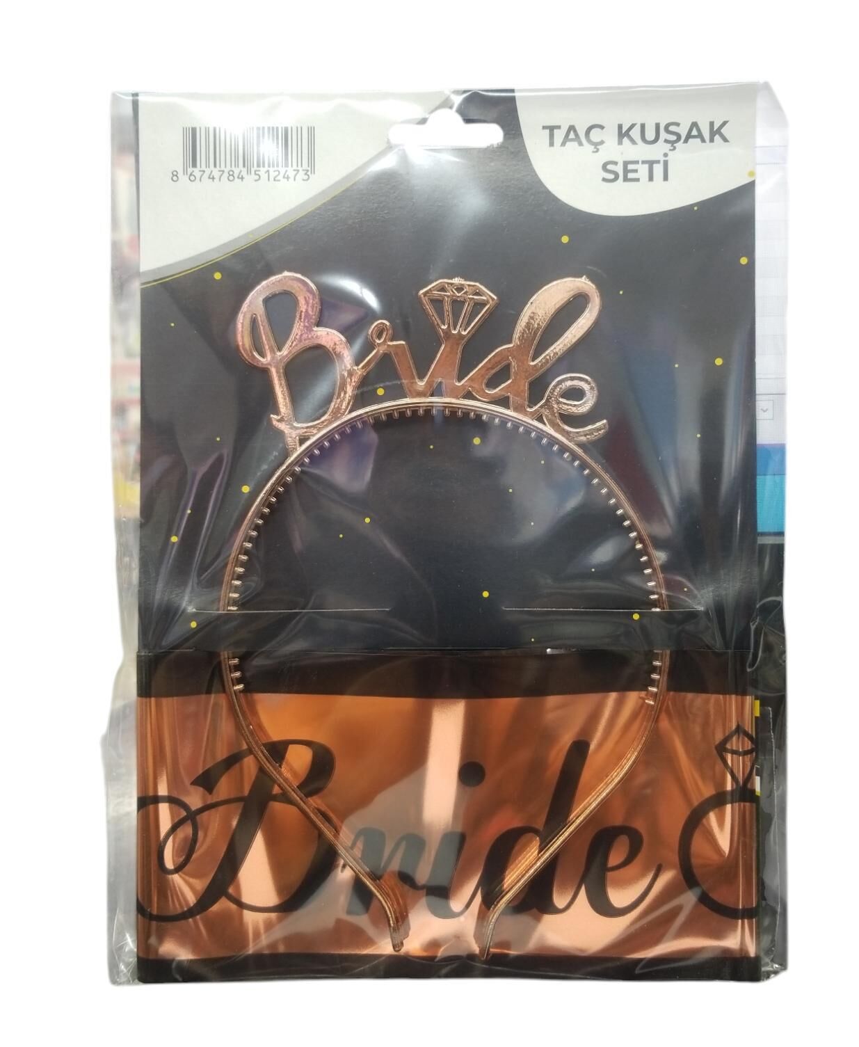PLS SET TAÇ KUŞAK BRİDE ROZ