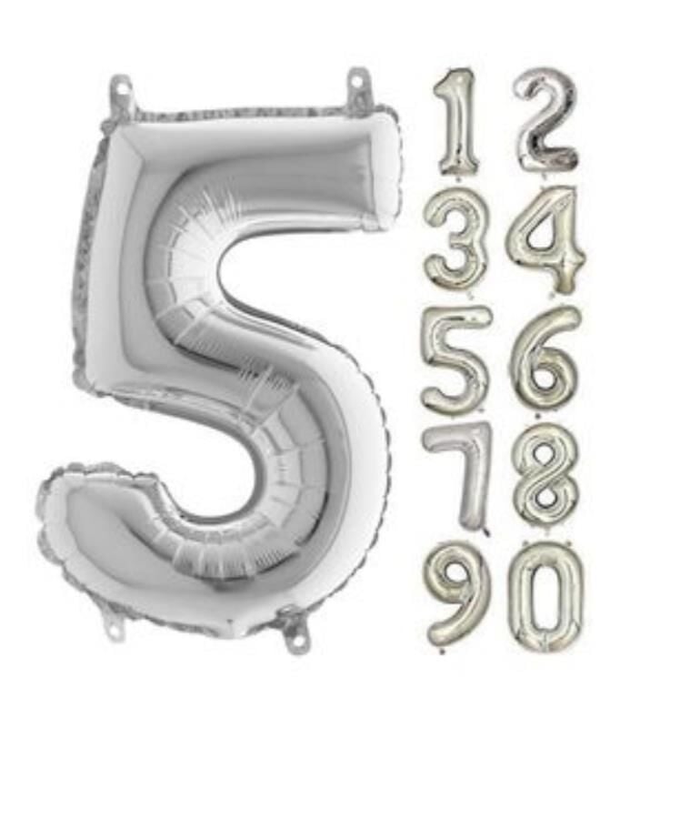 16 INC FOLYO BALON RAKAM GÜMÜŞ 5