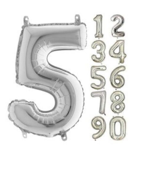 16 INC FOLYO BALON RAKAM GÜMÜŞ 5