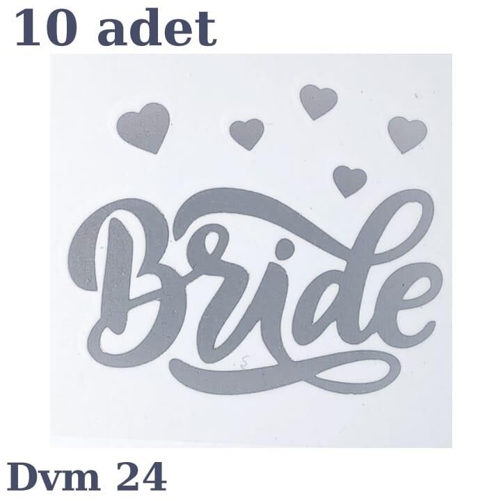 DÖVME BRİDE GÜMÜŞ KALP NO:24 10 LU
