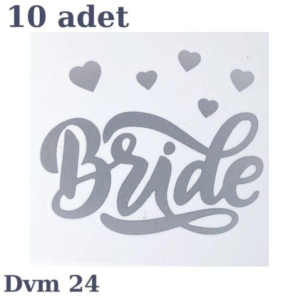 DÖVME BRİDE GÜMÜŞ KALP NO:24 10 LU