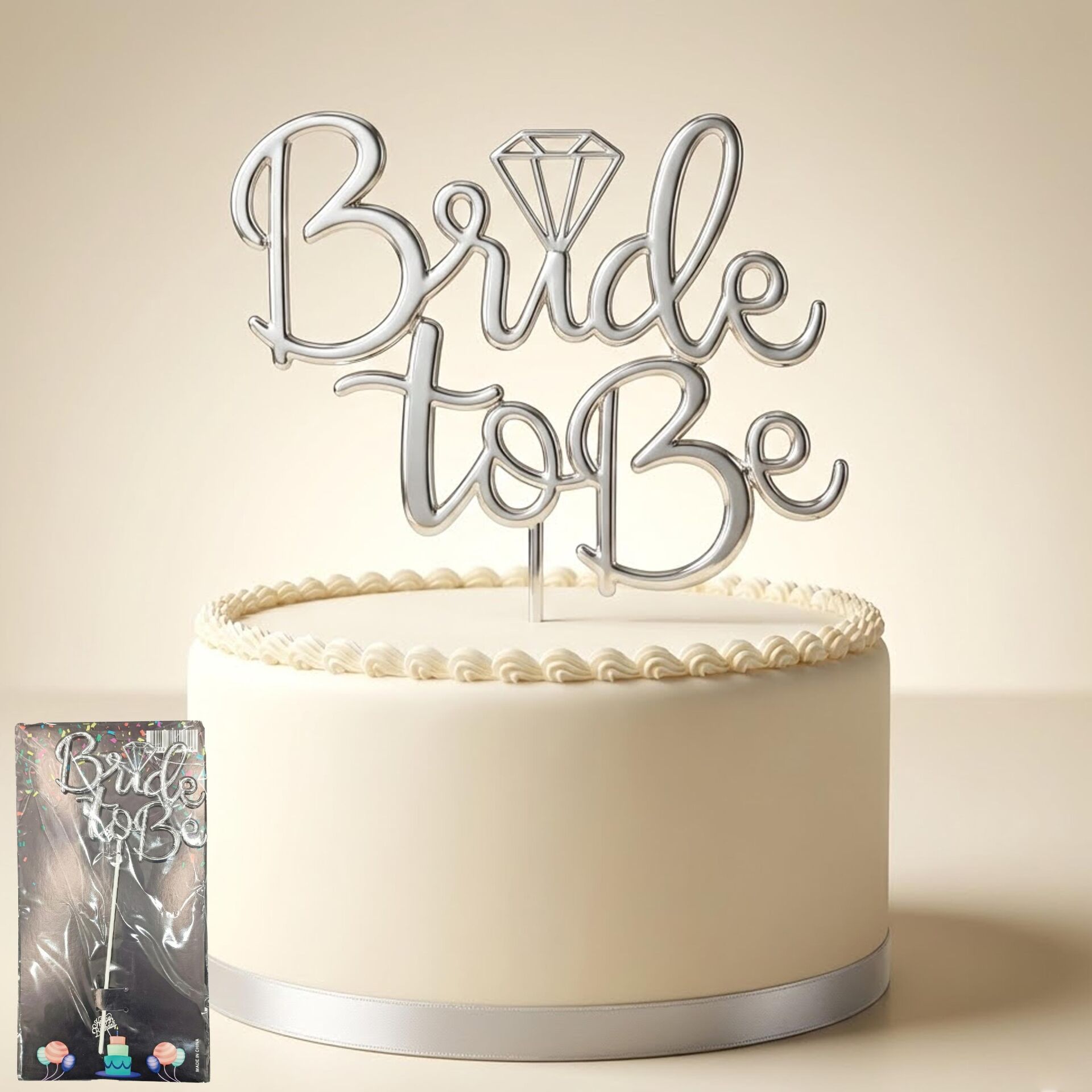 PASTA YAZISI PLASTİK BRİDE TOBE GÜMÜŞ