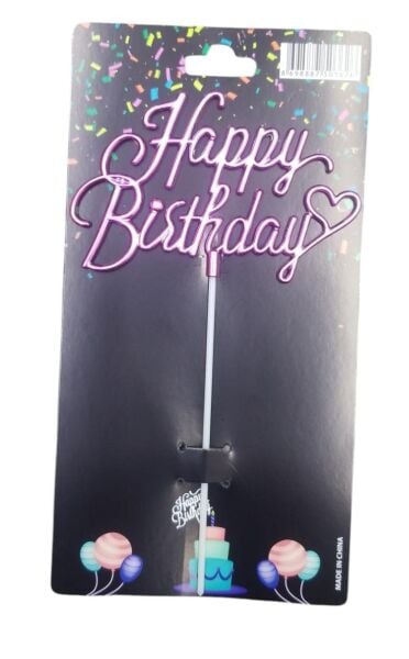 PASTA YAZISI PLASTİK HAPPY BİRTHDAY PEMBE
