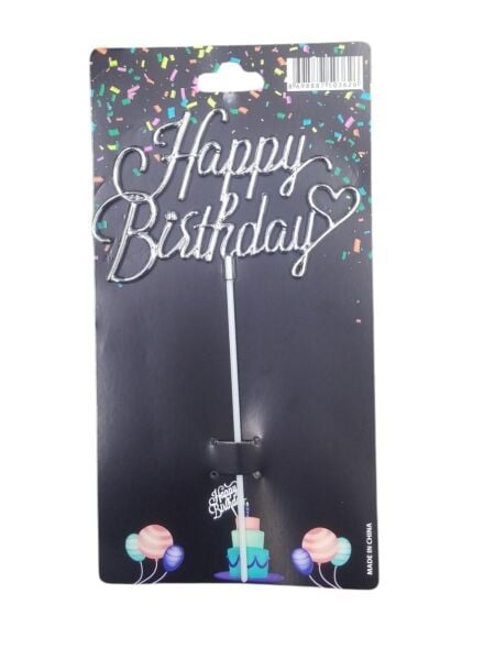 PASTA YAZISI PLASTİK HAPPY BİRTHDAY GÜMÜŞ
