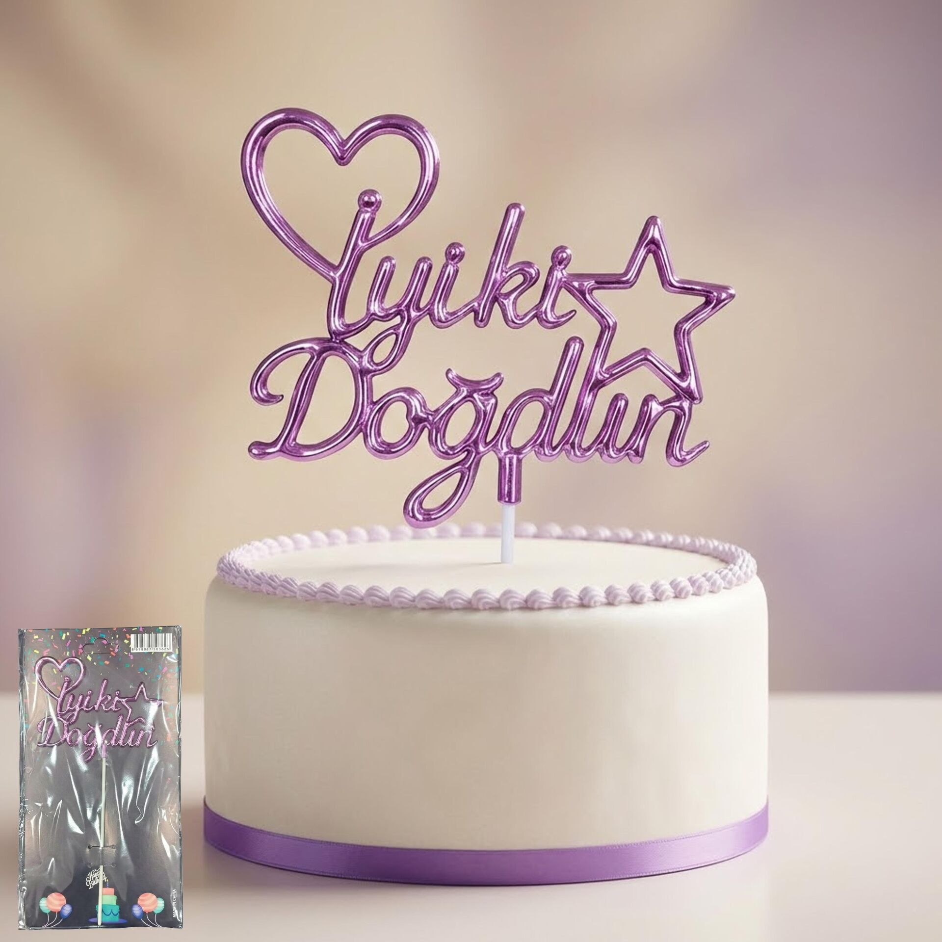 PASTA YAZISI PLASTİK İYİKİ DOĞDUN PEMBE