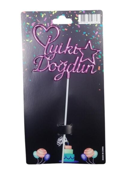 PASTA YAZISI PLASTİK İYİKİ DOĞDUN PEMBE