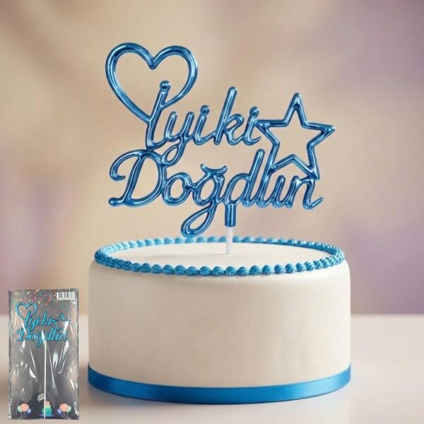 PASTA YAZISI PLASTİK İYİKİ DOĞDUN MAVİ