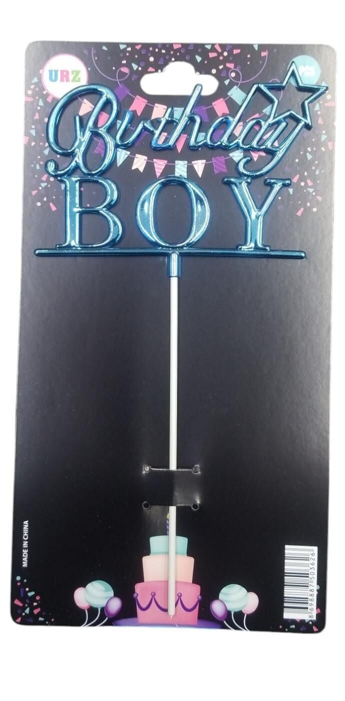 PASTA YAZISI PLASTİK BİRTHDAY BOY MAVİ
