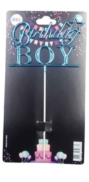 PASTA YAZISI PLASTİK BİRTHDAY BOY MAVİ