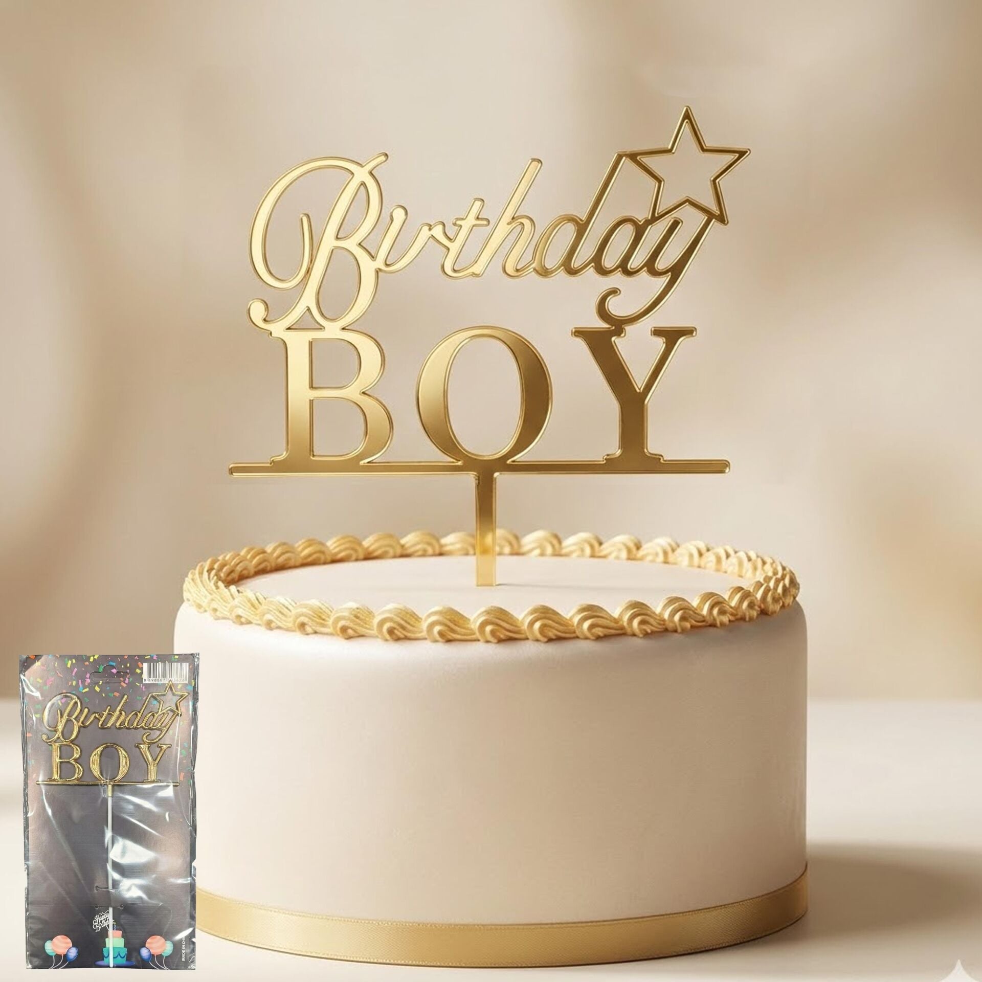 PASTA YAZISI PLASTİK BİRTHDAY BOY GOLD