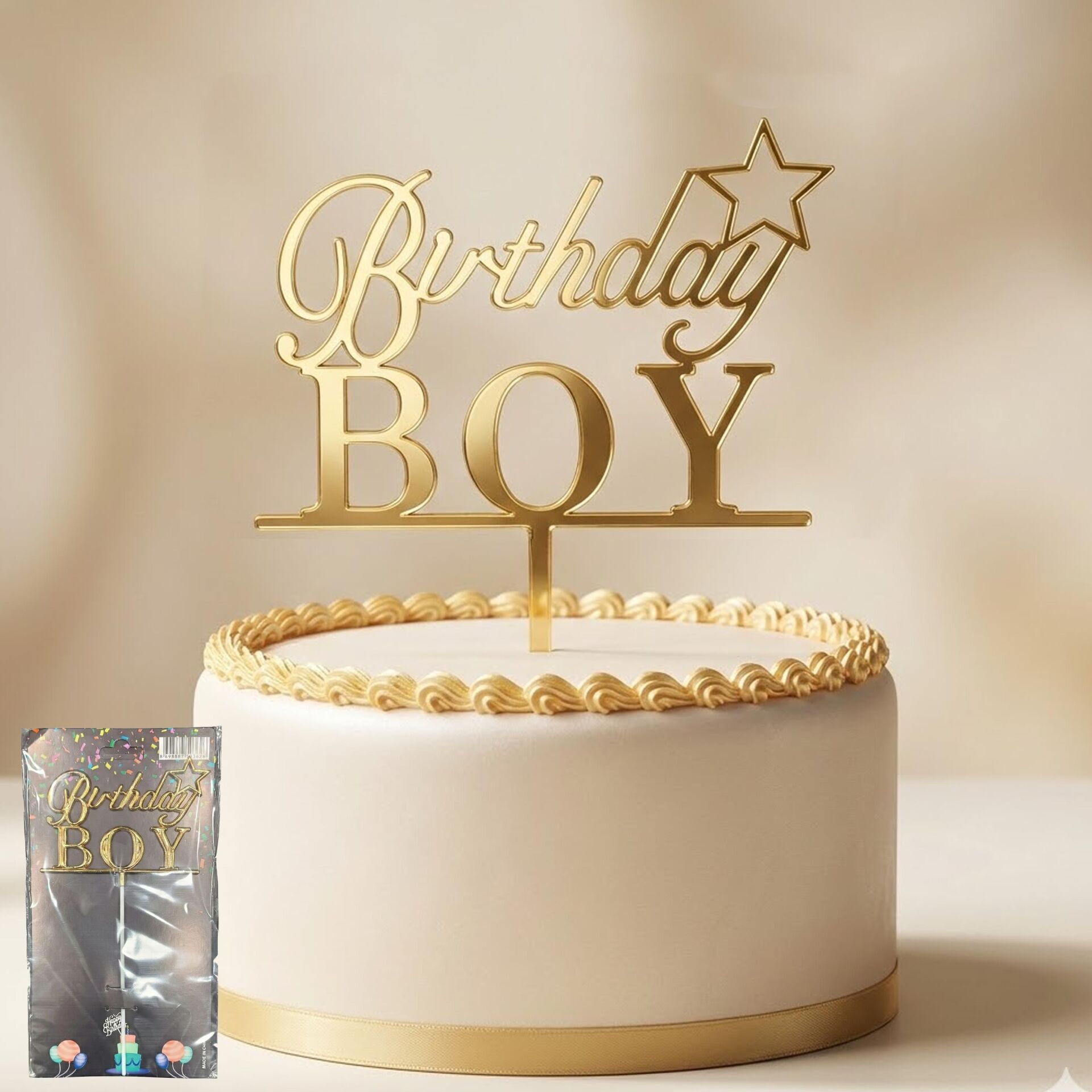 PASTA YAZISI PLASTİK BİRTHDAY BOY GOLD