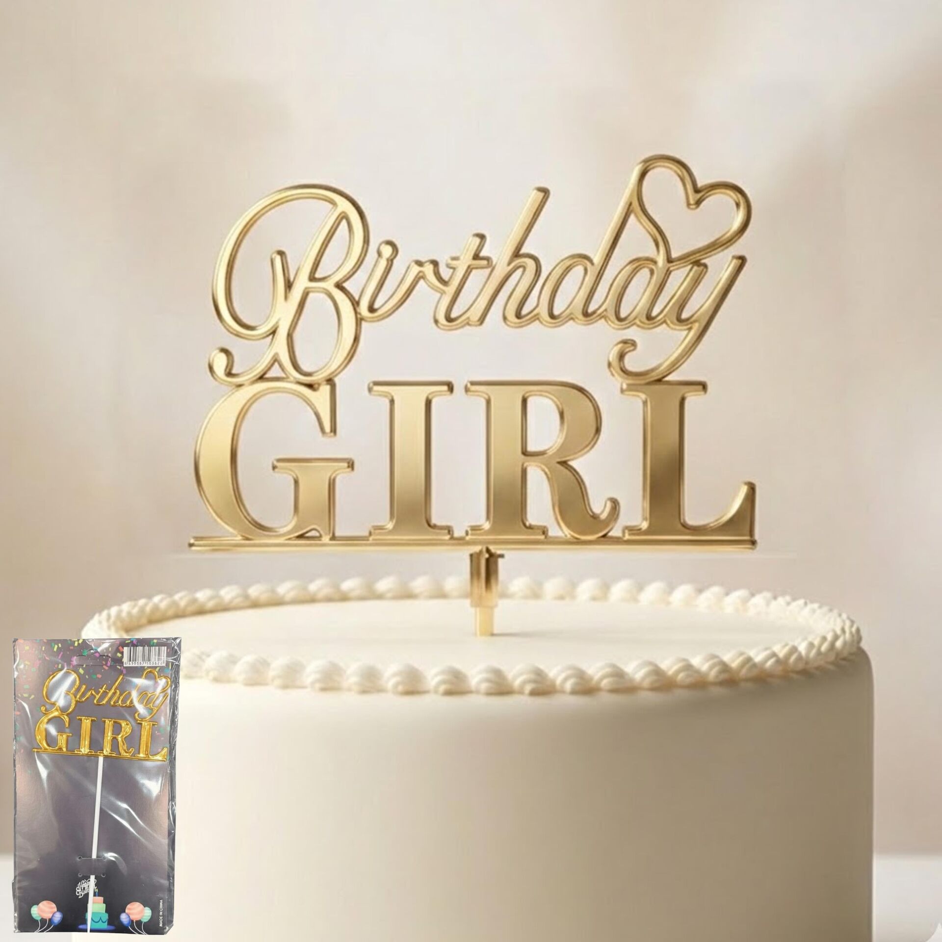 PASTA YAZISI PLASTİK BİRTHDAY GIRL GOLD