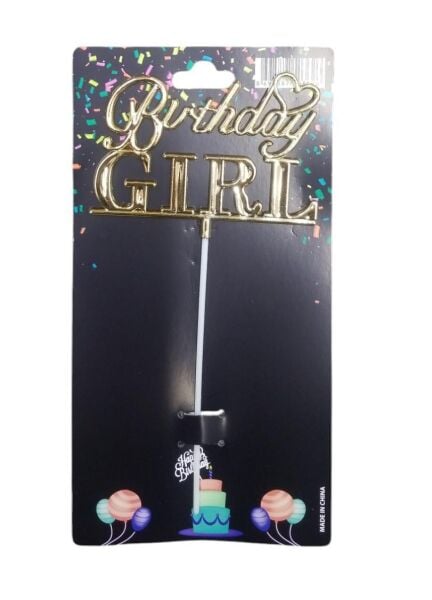 PASTA YAZISI PLASTİK BİRTHDAY GIRL GOLD